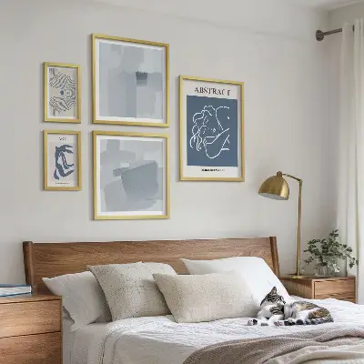 Abstrakta minimalistiska tavlor set om 5 stycken