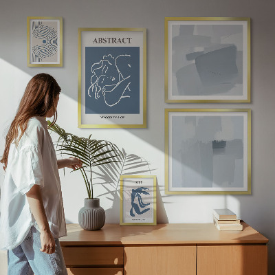 Set om 5 tavlor Snygga minimalistiska abstraktioner