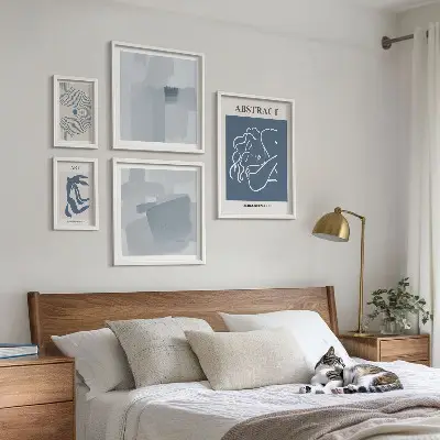Abstrakta minimalistiska tavlor set om 5 stycken