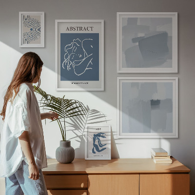 Set om 5 tavlor Snygga minimalistiska abstraktioner