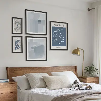 Abstrakta minimalistiska tavlor set om 5 stycken