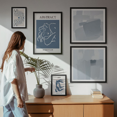 Set om 5 tavlor Snygga minimalistiska abstraktioner