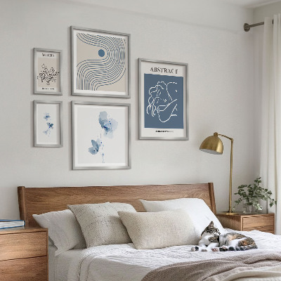 Tavelvägg med 5 tavlor Modern abstrakt blomsterstil
