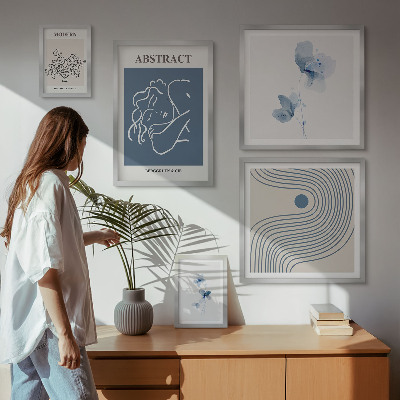 Tavelvägg med 5 tavlor Modern abstrakt blomsterstil
