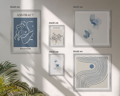 Tavelvägg med 5 tavlor Modern abstrakt blomsterstil