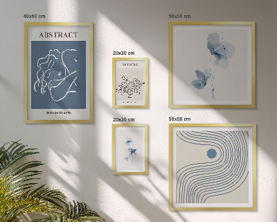 Tavelvägg med 5 tavlor Modern abstrakt blomsterstil