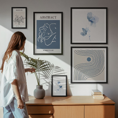 Tavelvägg med 5 tavlor Modern abstrakt blomsterstil