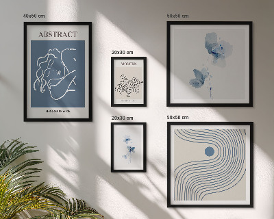 Tavelvägg med 5 tavlor Modern abstrakt blomsterstil