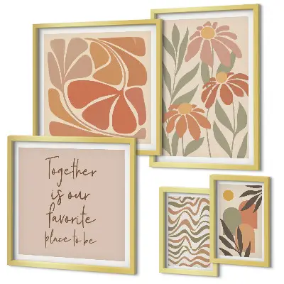 Tavloset med naturmotiv set om 5 blommor