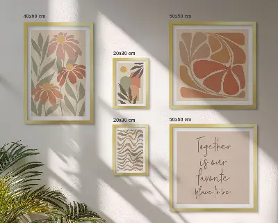 Tavloset med naturmotiv set om 5 blommor