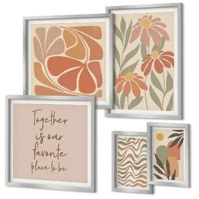 Tavloset med naturmotiv set om 5 blommor