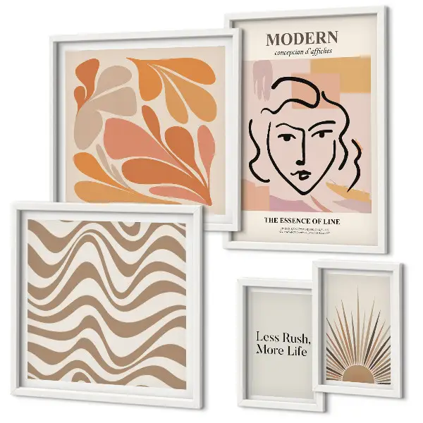 Modern abstrakt tavla set om 5 delar