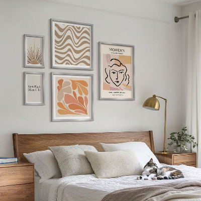 Set om 5 tavlor Modern abstrakt stil