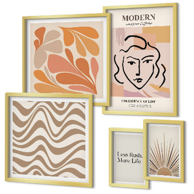 Set om 5 tavlor Modern abstrakt stil