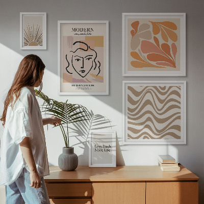 Set om 5 tavlor Modern abstrakt stil
