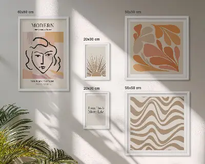 Modern abstrakt tavla set om 5 delar