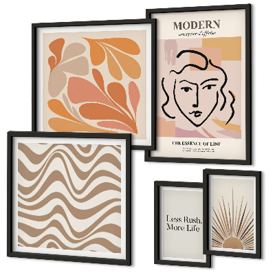Set om 5 tavlor Modern abstrakt stil