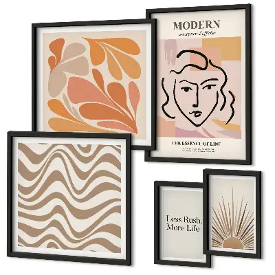 Modern abstrakt tavla set om 5 delar
