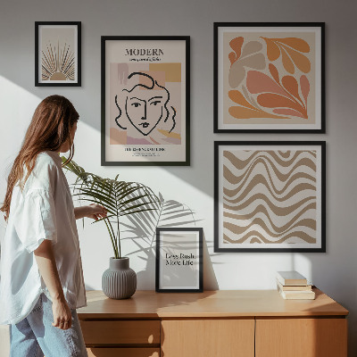 Set om 5 tavlor Modern abstrakt stil