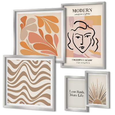 Set om 5 tavlor Modern abstrakt stil