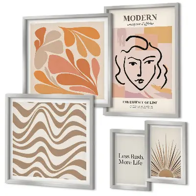 Modern abstrakt tavla set om 5 delar