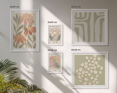 Tavelvägg med 5 tavlor Blommönster London Paris boho