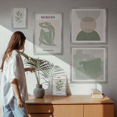 Tavelvägg med 5 tavlor Modern stil med abstraktion
