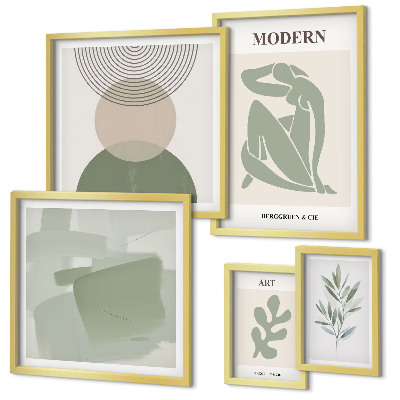 Tavelvägg med 5 tavlor Modern stil med abstraktion