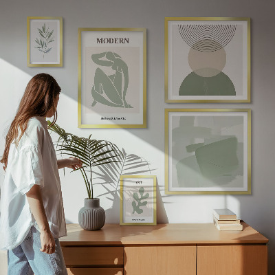Tavelvägg med 5 tavlor Modern stil med abstraktion