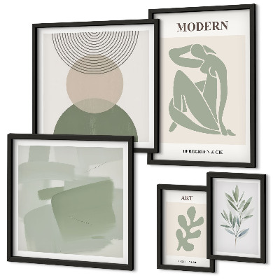 Tavelvägg med 5 tavlor Modern stil med abstraktion