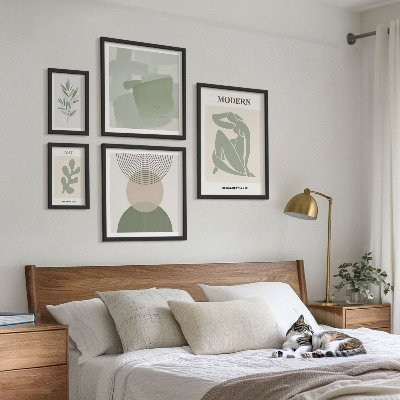 Tavelvägg med 5 tavlor Modern stil med abstraktion