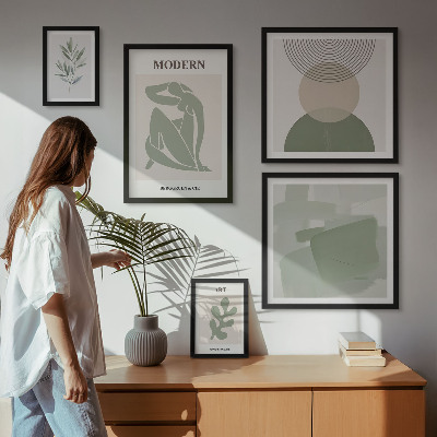 Tavelvägg med 5 tavlor Modern stil med abstraktion