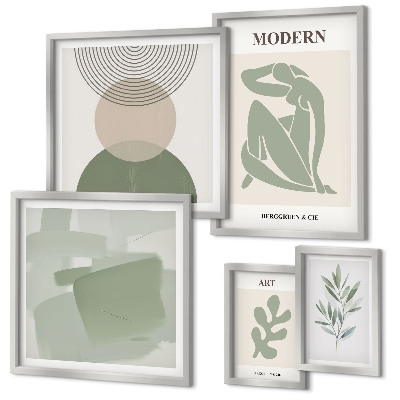 Tavelvägg med 5 tavlor Modern stil med abstraktion