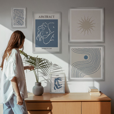 Set om 5 tavlor Snygg abstrakt geometri