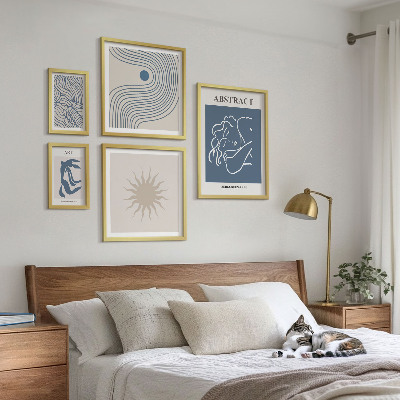 Set om 5 tavlor Snygg abstrakt geometri