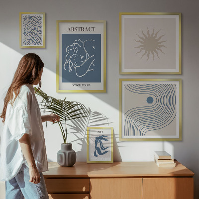 Set om 5 tavlor Snygg abstrakt geometri