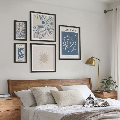 Set om 5 tavlor Snygg abstrakt geometri
