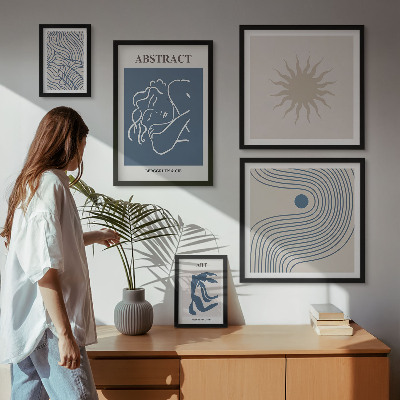 Set om 5 tavlor Snygg abstrakt geometri