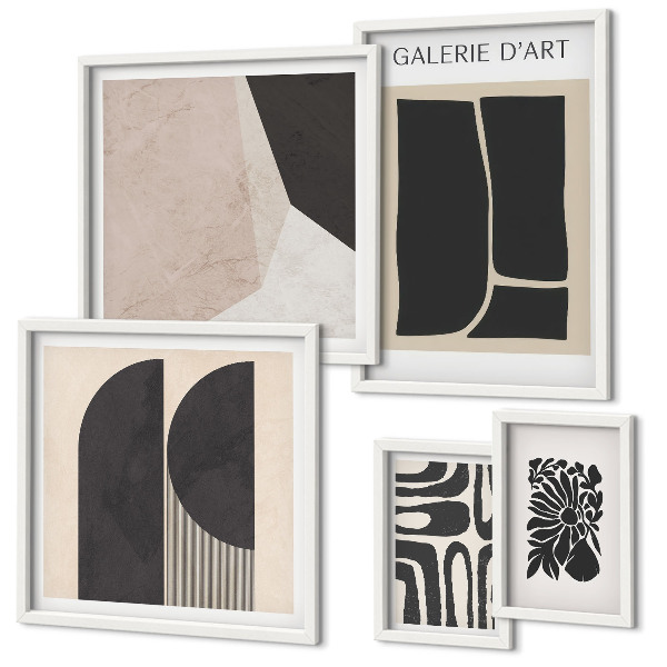 Set om 5 tavlor Snygg minimalistisk grafik