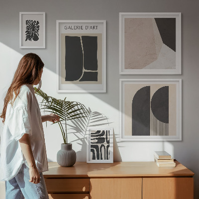Set om 5 tavlor Snygg minimalistisk grafik