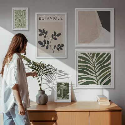 Tavelvägg med 5 tavlor Moderna växtinspirationer