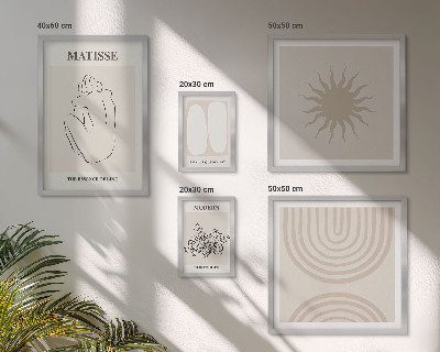 Tavelvägg med 5 tavlor Minimalistiska konstlinjer