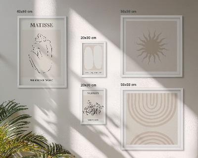 Tavelvägg med 5 tavlor Minimalistiska konstlinjer