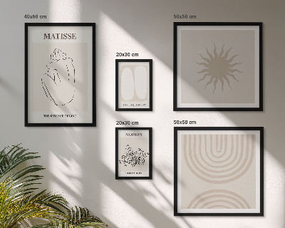 Tavelvägg med 5 tavlor Minimalistiska konstlinjer