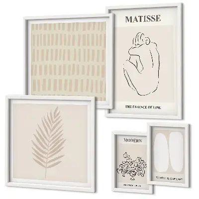 Tavelset med väggdekoration i minimalistisk stil