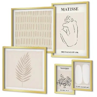 Tavelset med väggdekoration i minimalistisk stil