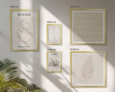 Tavelset med väggdekoration i minimalistisk stil