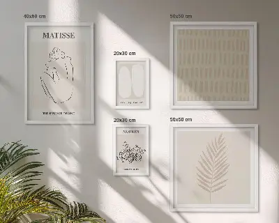 Tavelset med väggdekoration i minimalistisk stil