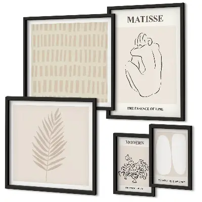 Tavelset med väggdekoration i minimalistisk stil