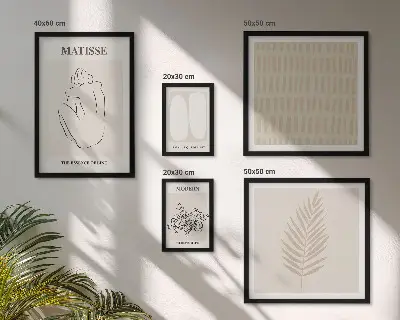Tavelset med väggdekoration i minimalistisk stil